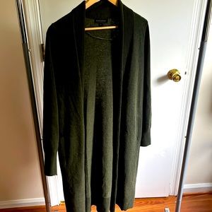 Banana republic Italian Merino wool blend dark green cardigan duster size small